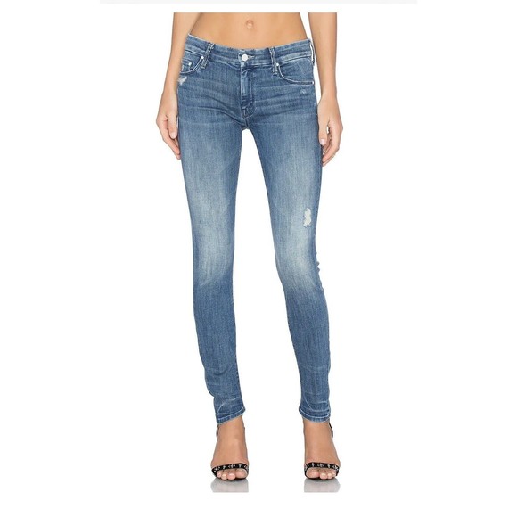 Mother Denim The Looker Jeans in Graffiti Girl 26 Frayed Hem 26” Skinny Jeans - Picture 1 of 12